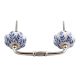 Blue Agapanthus Floral  Ceramic Bridge Handle